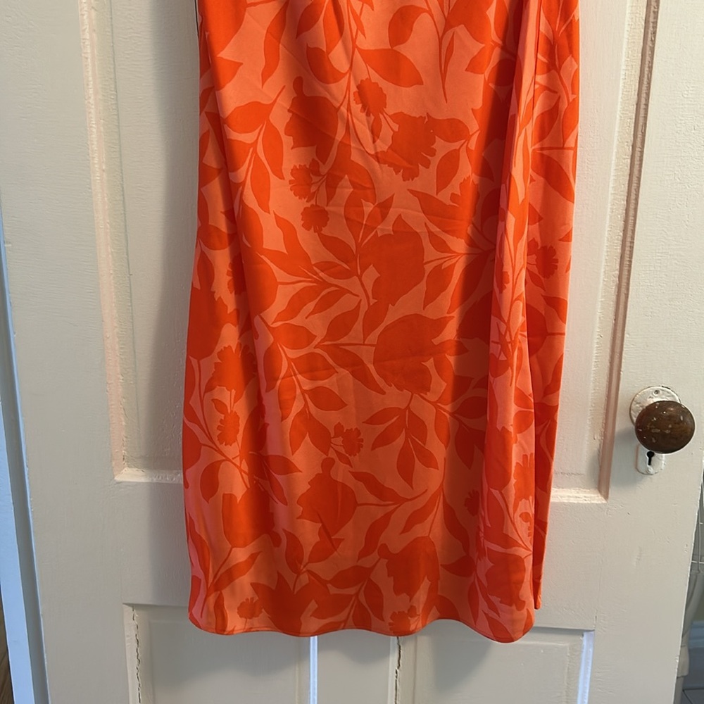 Nine West Tangerine Floral Midi dress, Medium NWT - Picture 4 of 8
